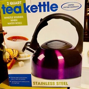 SOLD NWT Purple Stainless Steel Tea Kettle